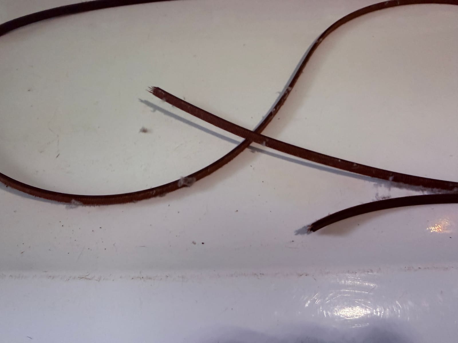 Old GE dryer drive belt broken in two pieces