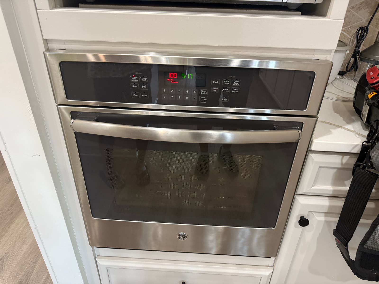 GE wall oven in a kitchen in Tarpon Springs overlooking Lake Tarpon