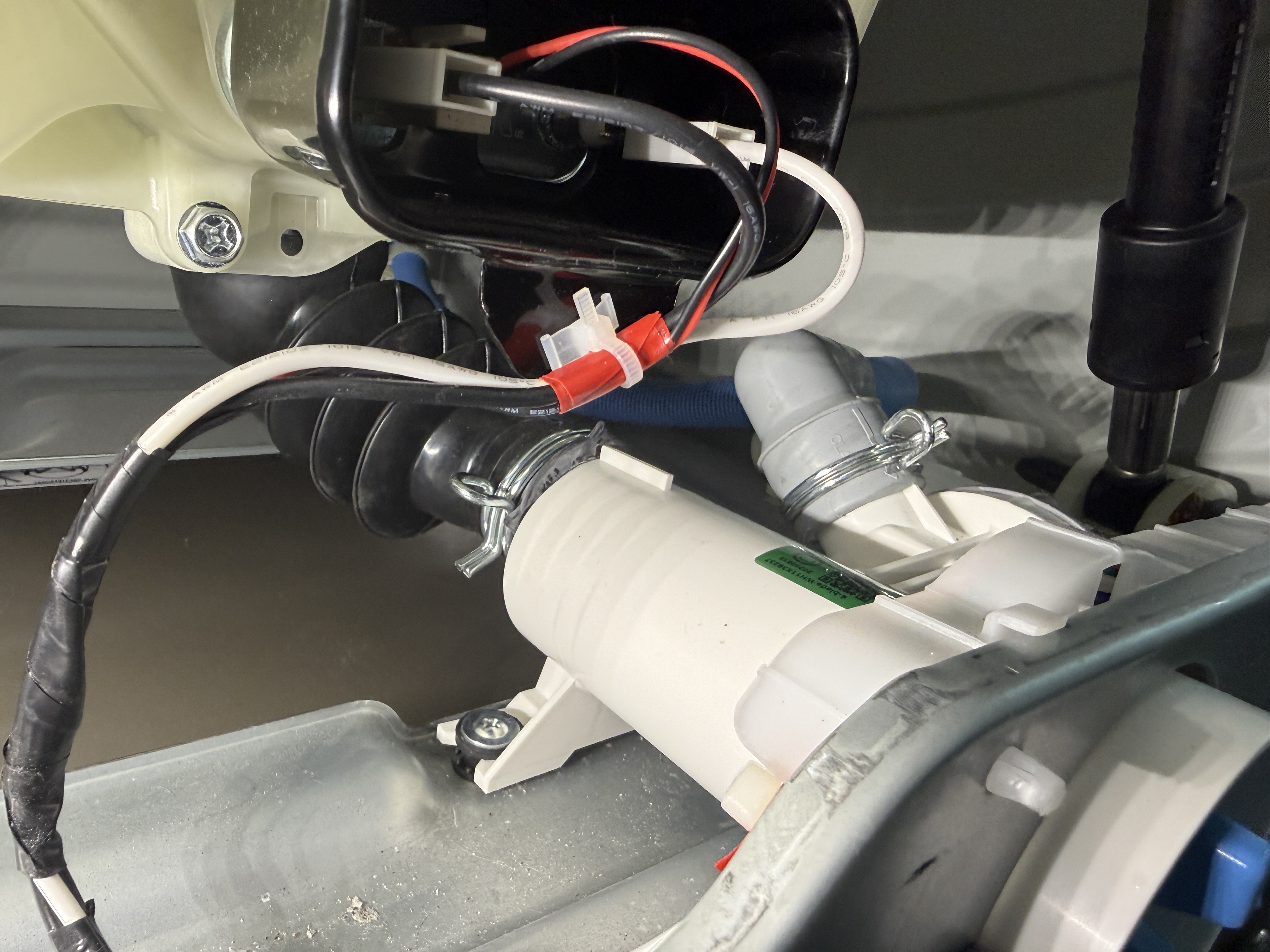 New drain pump installed and wired into the GE washer