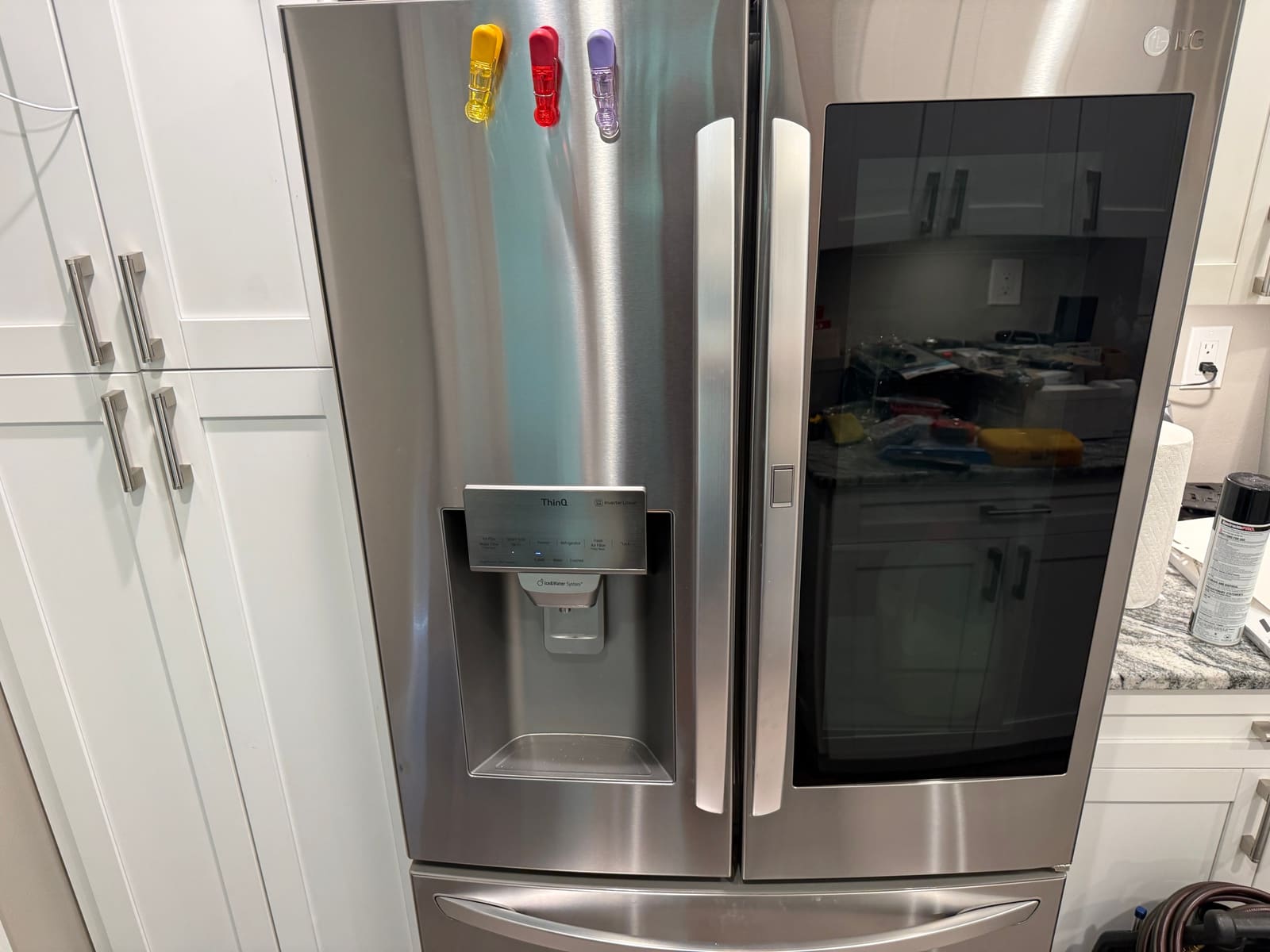 LG French-door refrigerator with ThinQ display in a kitchen in Clearwater