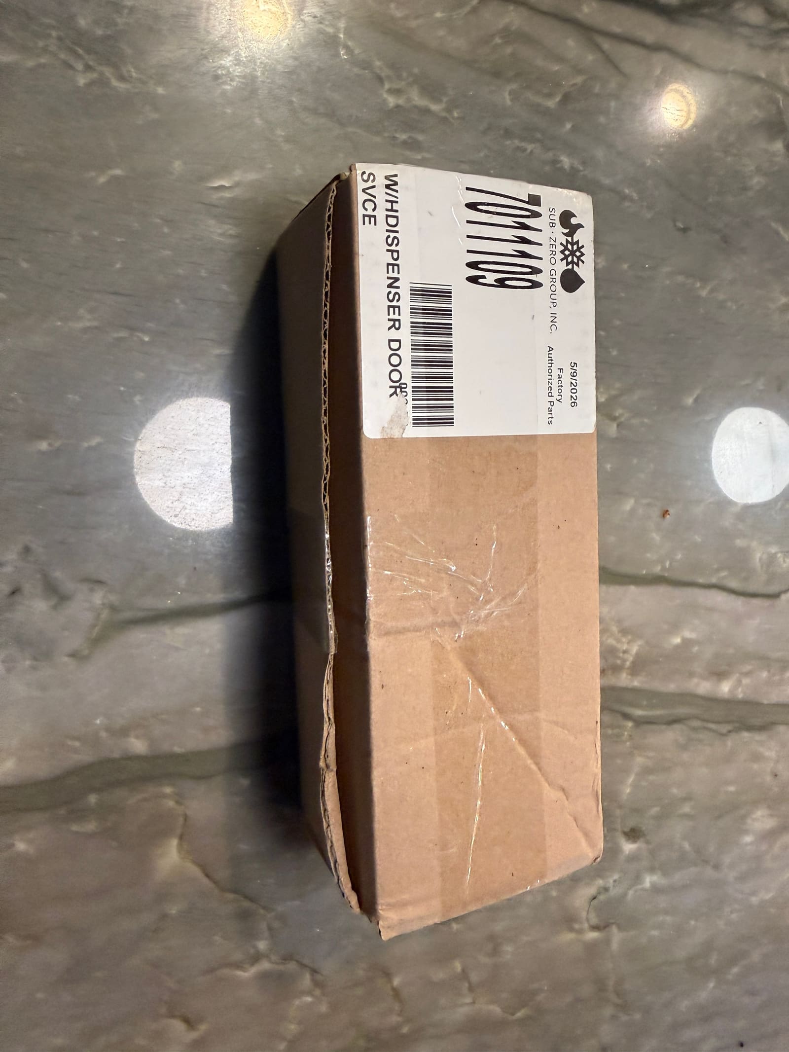 New Sub-Zero dispenser door service cable in its factory box