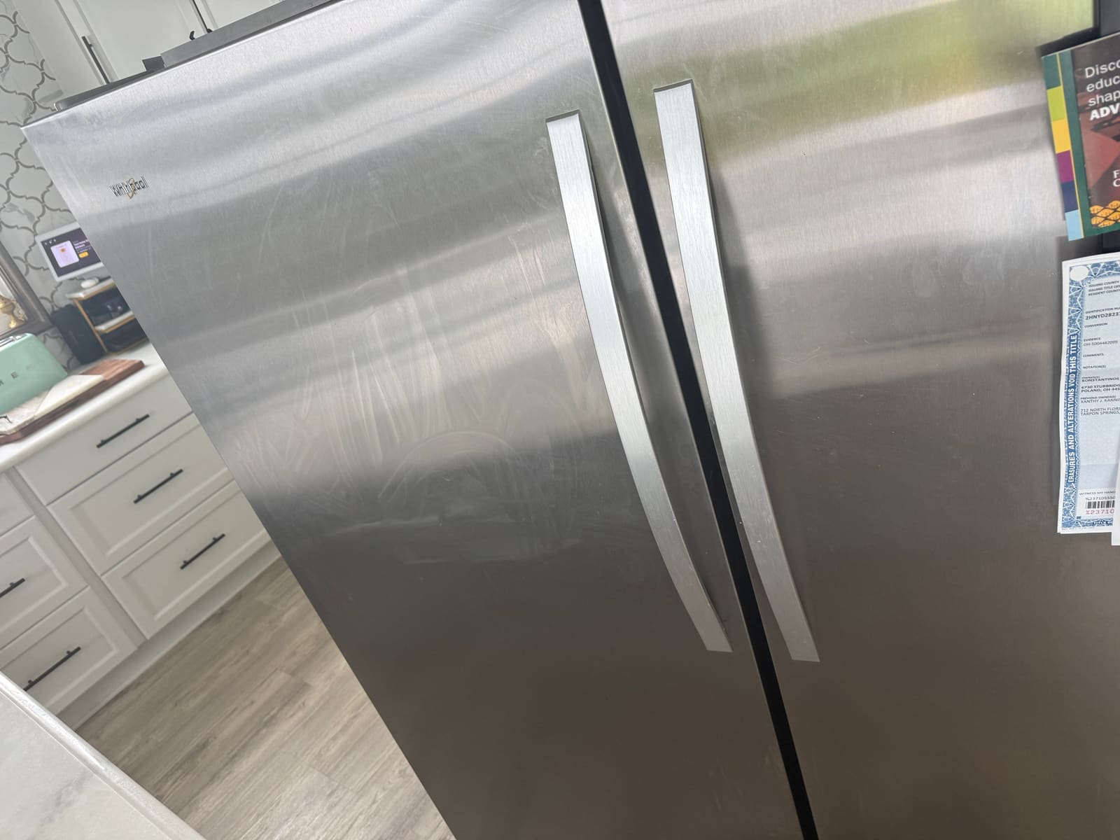 Whirlpool built-in refrigerator and freezer column set in a kitchen in Tarpon Springs